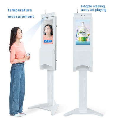 Boden-Stellungs-Temperatur-Scanner-Kiosk-Sensor mit Handdesinfizierer-Zufuhr