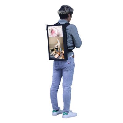 Rucksack GPSs menschliche gehende LCD-Touch Screen digitale Beschilderung, die Anzeige annonciert