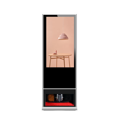 Lcd-Aufzugs-digitale Beschilderung, die Anzeige mit Schuh-hinaufkletterndem Reinigungskiosk annonciert