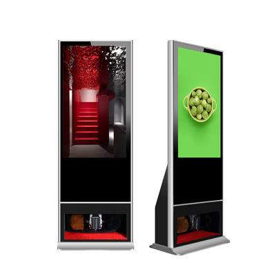 Lcd-Aufzugs-digitale Beschilderung, die Anzeige mit Schuh-hinaufkletterndem Reinigungskiosk annonciert