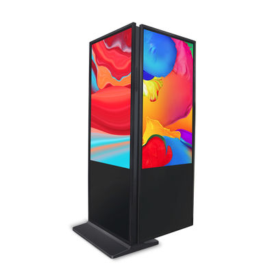 Innendoppeltouch Screen Anzeigen-Boden-Stellungs-Kiosk der 55 Zoll-digitalen Beschilderung