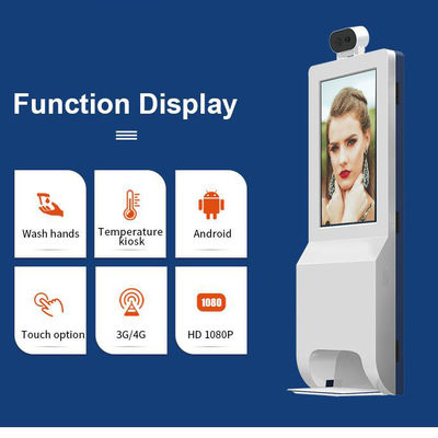Werbungs-Anzeige TFT LCDs Digital mit der Handdesinfizierer-Zufuhr und thermischer Temperatur, die Kiosk überprüfen