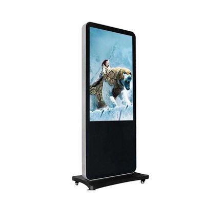 55 Zoll tragbarer LCD-Werbungs-Boden-Stand-Kiosk mit Rädern und Kamera